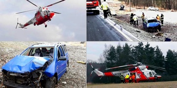 Dívka zůstala v bezvědomí a zaklíněna v převráceném voze