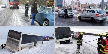 Řidiče dnes evidentně překvapila ta bílá věc na silnicích