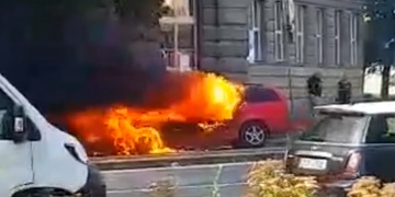 Požár auta na Borech